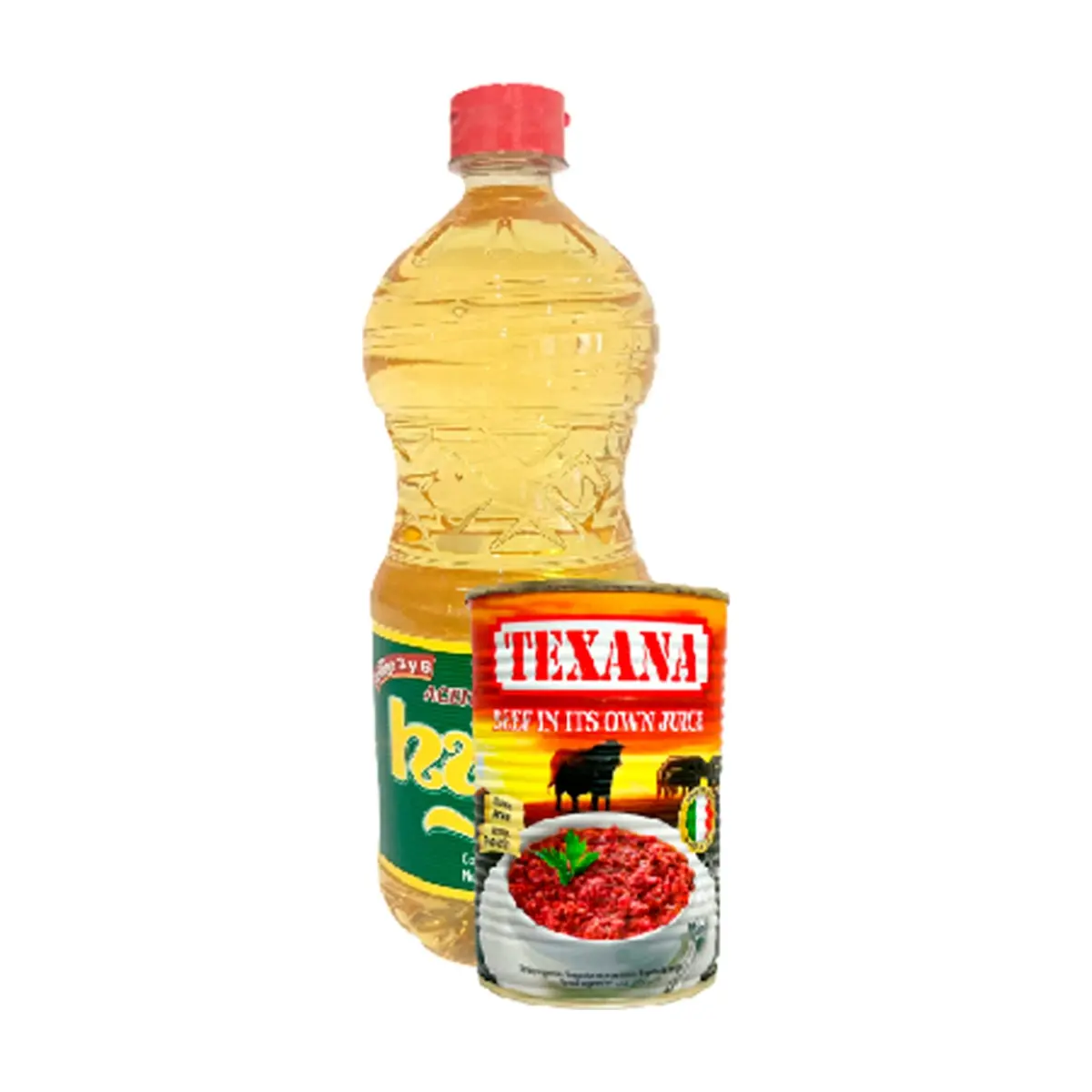 Aceite de soya puro Hysa (1 L) + Carne de res en su jugo Texana (400 g / 14.10 oz)