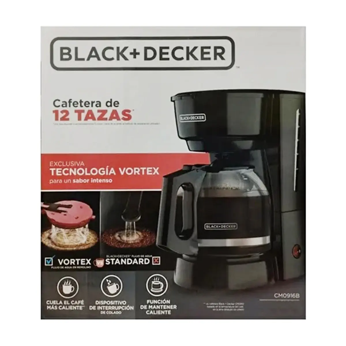 Cafetera eléctrica negra 12 tazas Black and Decker CM0916B - Miniatura 4