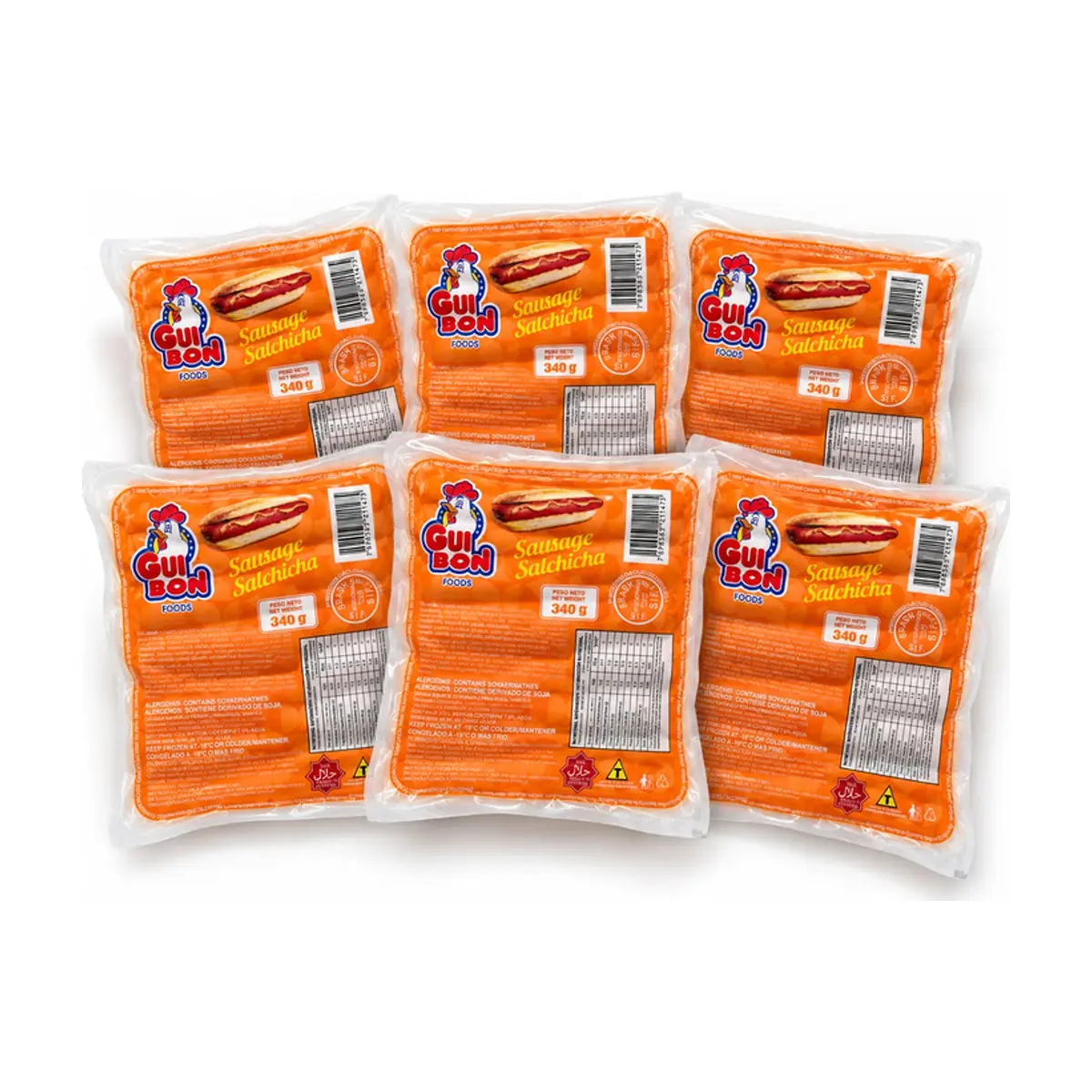 Salchichas de pollo Gui Bon Foods (6 x 340 g / 12 oz)