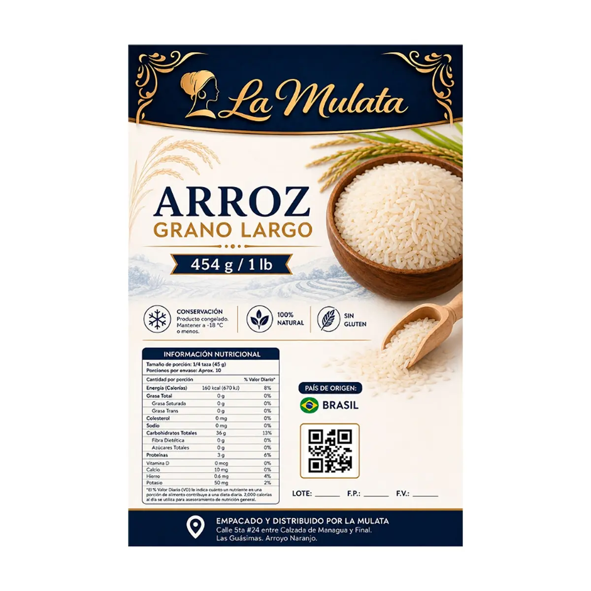 Arroz grano largo La Mulata (454 g / 1 lb) - Thumbnail 2