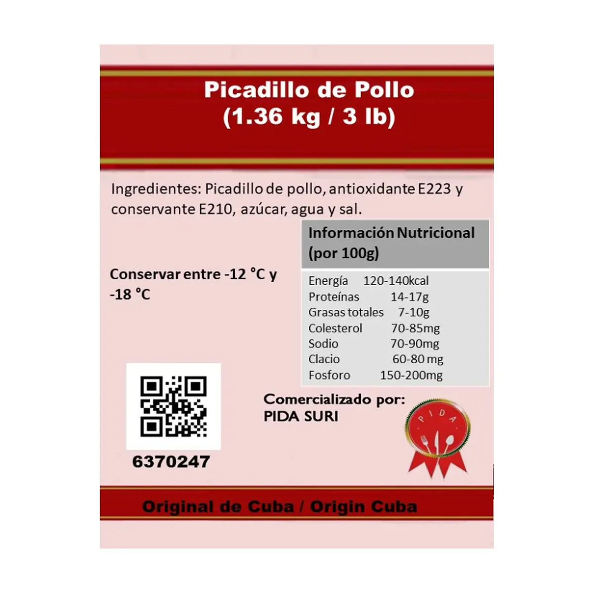 Picadillo de pollo Pida (1.36 kg / 3 lb) - Thumbnail 3