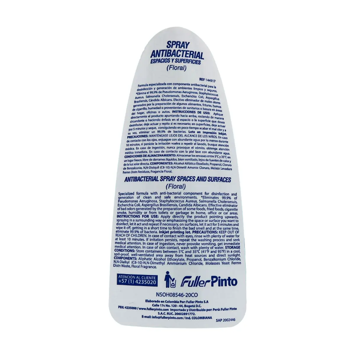 Spray antibacterial para espacios y superficies de baño aroma floral Full Fresh (500 ml / 16.9 floz) - Thumbnail 3