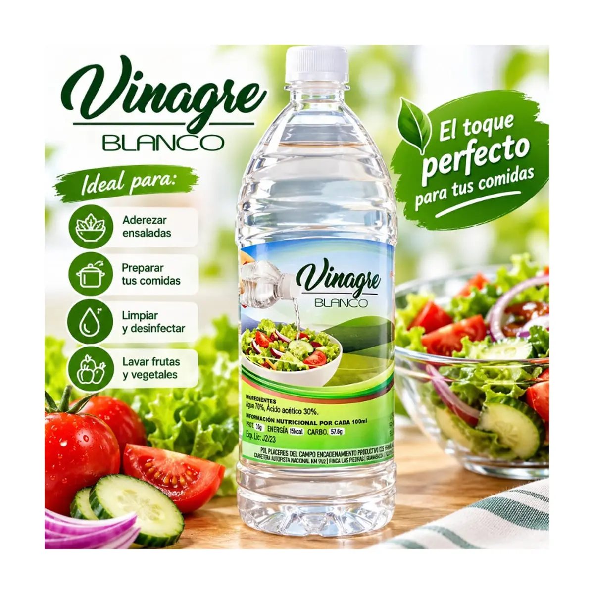 Vinagre blanco Placeres del Campo (1 L) - Thumbnail 4