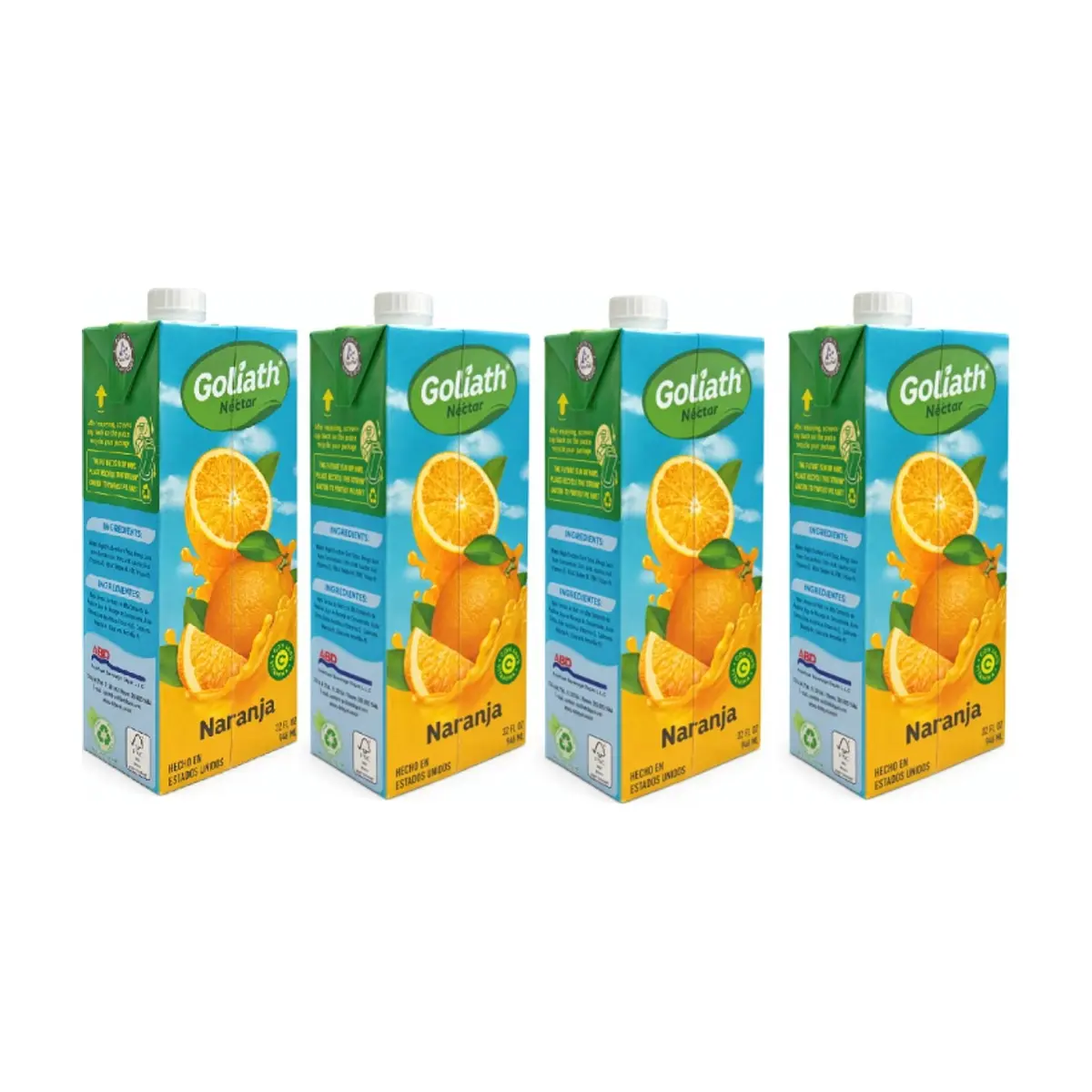 Néctar sabor naranja Goliath (4 x 946 ml / 32 fl oz)