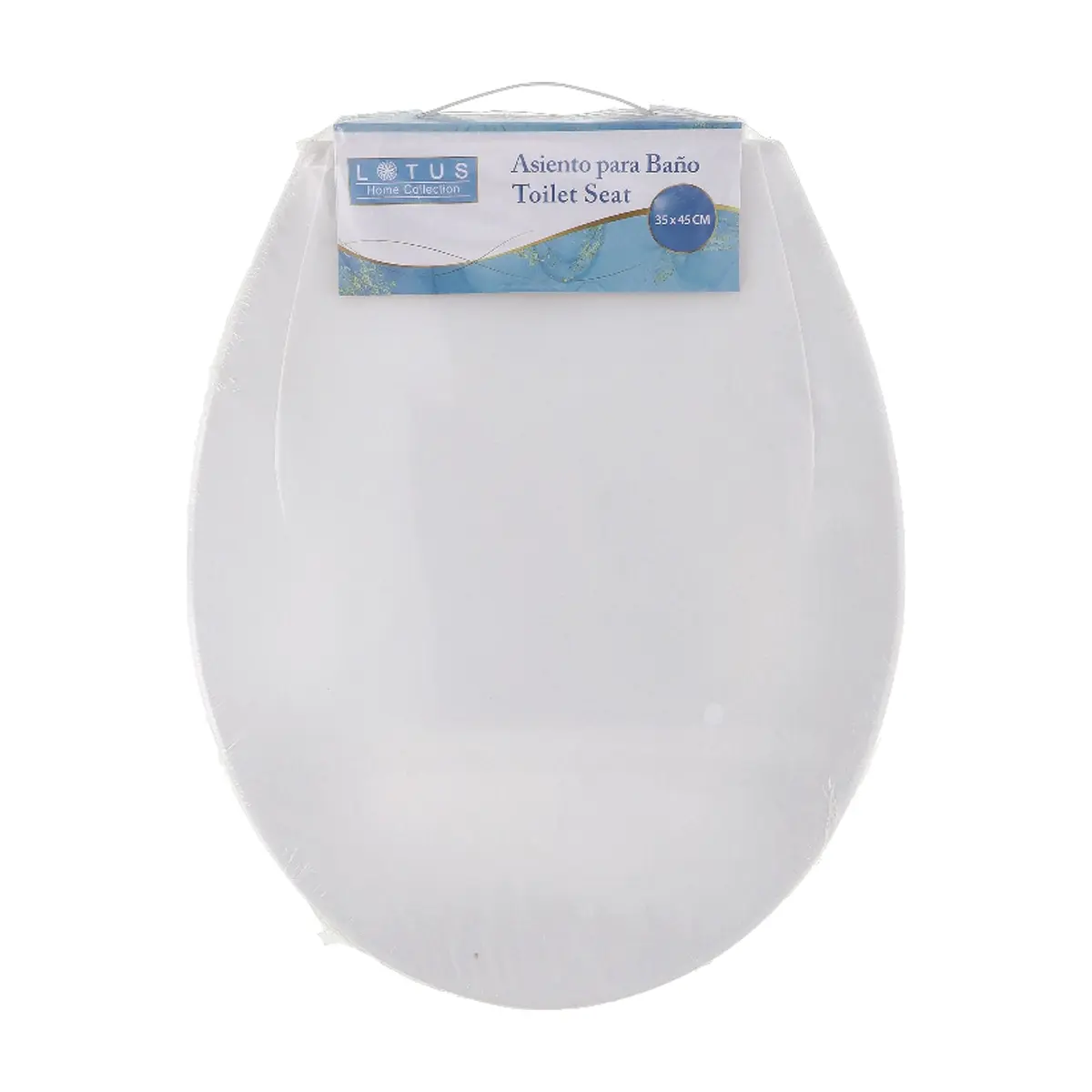 Asiento plástico blanco para baño 35 x 45 cm Lotus Home Collection - Imagen 1
