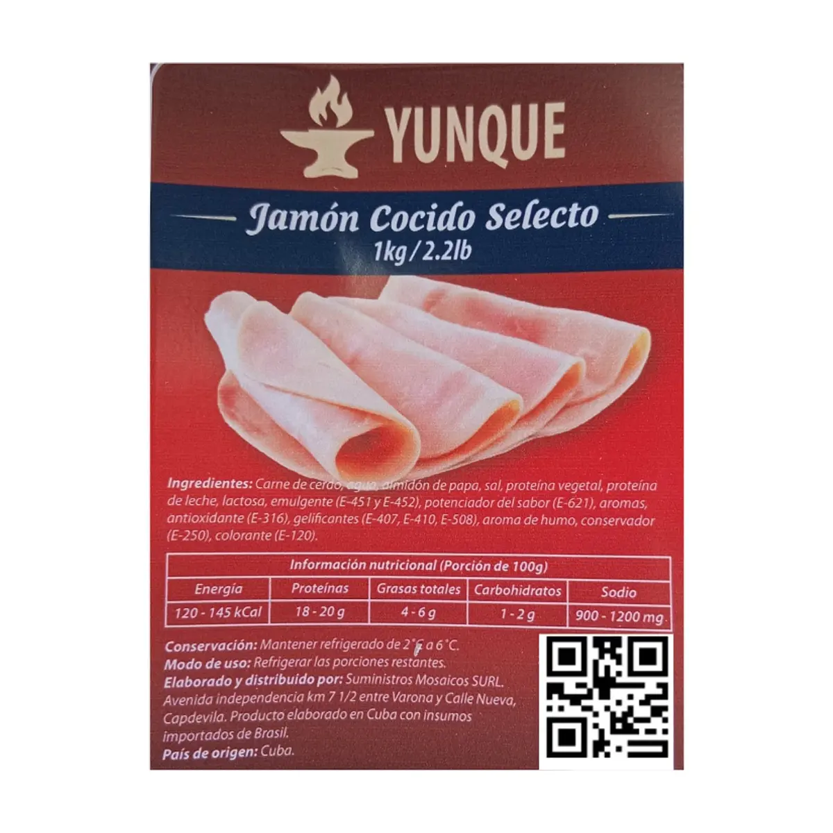 Jamón cocido Selecto Yunque (1 kg / 2.2 lb) - Thumbnail 3