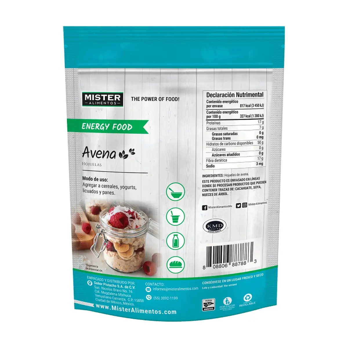 Avena natural en hojuelas Mister Natural (250 g / 8.82 oz) - Thumbnail 2