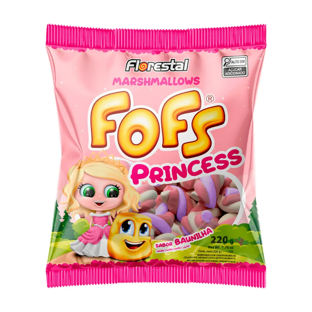 Malvavisco sabor vainilla fofs princess Florestal (220 g / 7.76 oz)