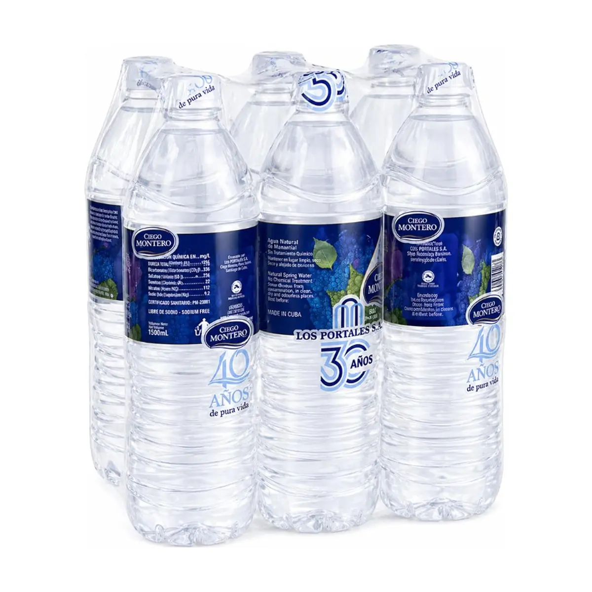 Agua mineral natural Ciego Montero (6 x 1.5 L) - Miniatura 1