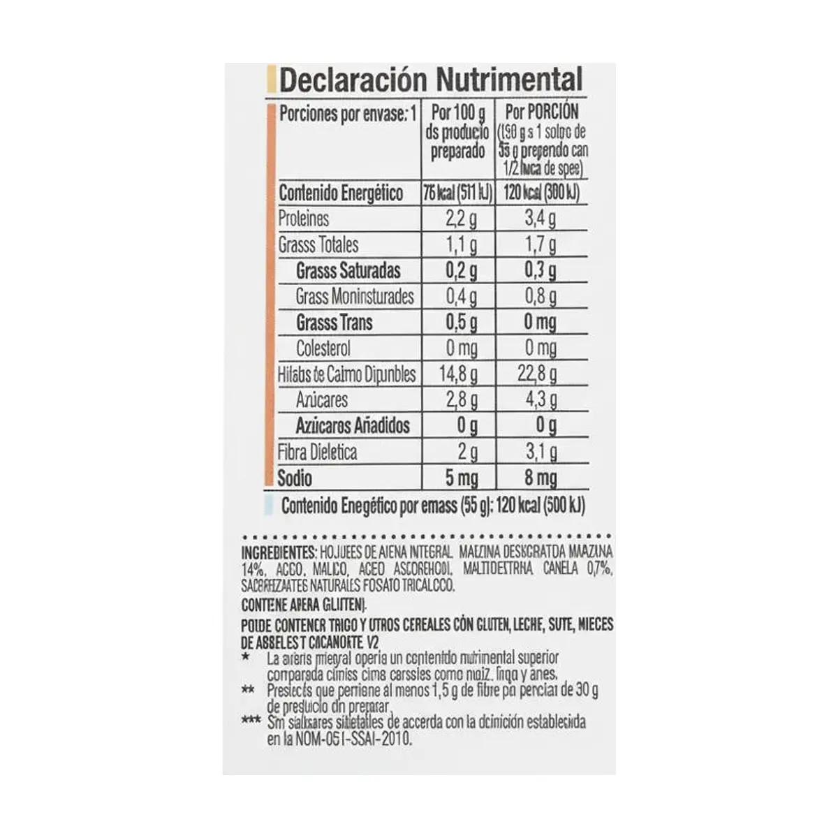Cereal de avena integral sin azúcar sabor manzana y canela Quaker (35 g / 1.23 oz) - Miniatura 6