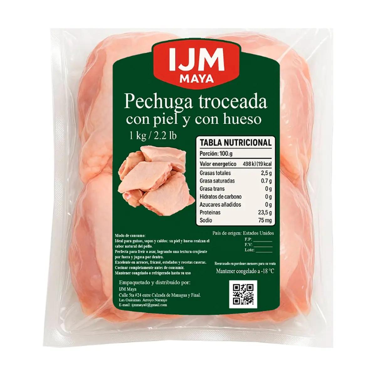 Pechuga troceada con piel y con hueso IJM Maya (1 kg / 2.2 lb) - Thumbnail 3
