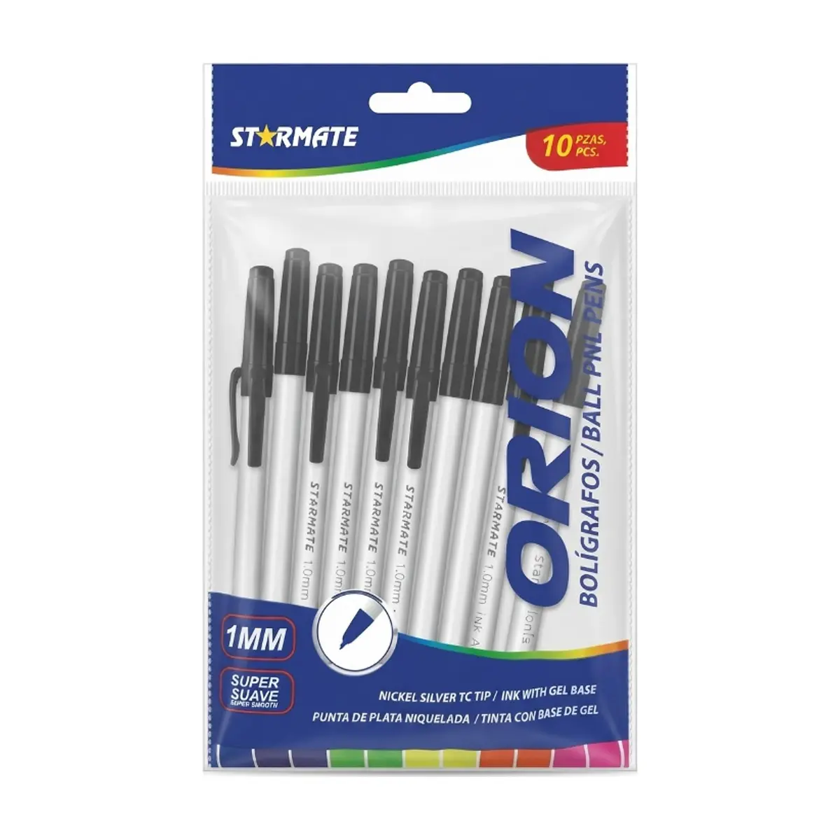 Bolígrafos de tinta con base de gel megro Starmate (10 U)