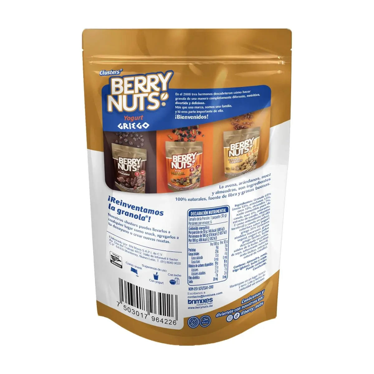 Bolitas de granola con cobertura sabor yogurt griego Berry Nuts Clusters (180 g / 6.35 oz) - Thumbnail 2