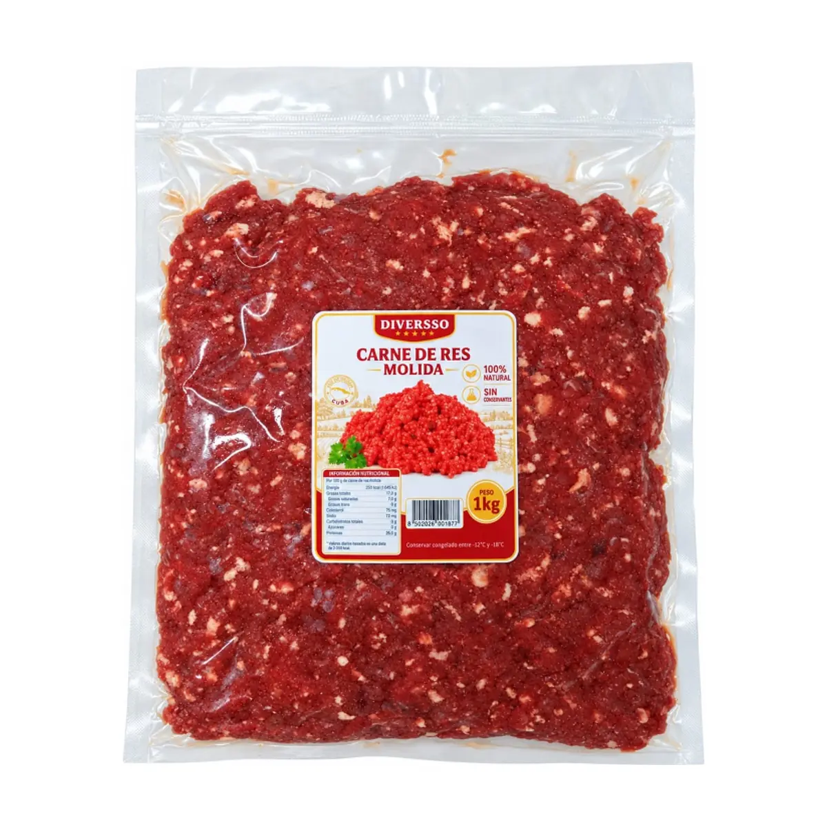 Carne de res molida magra Diversso (1 kg / 2.2 lb)