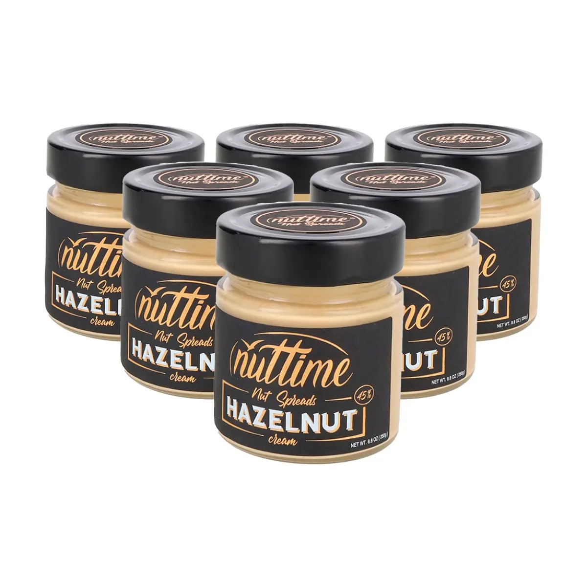 Crema de avellanas para untar Nuttime (6 x 250 g / 8.80 oz)