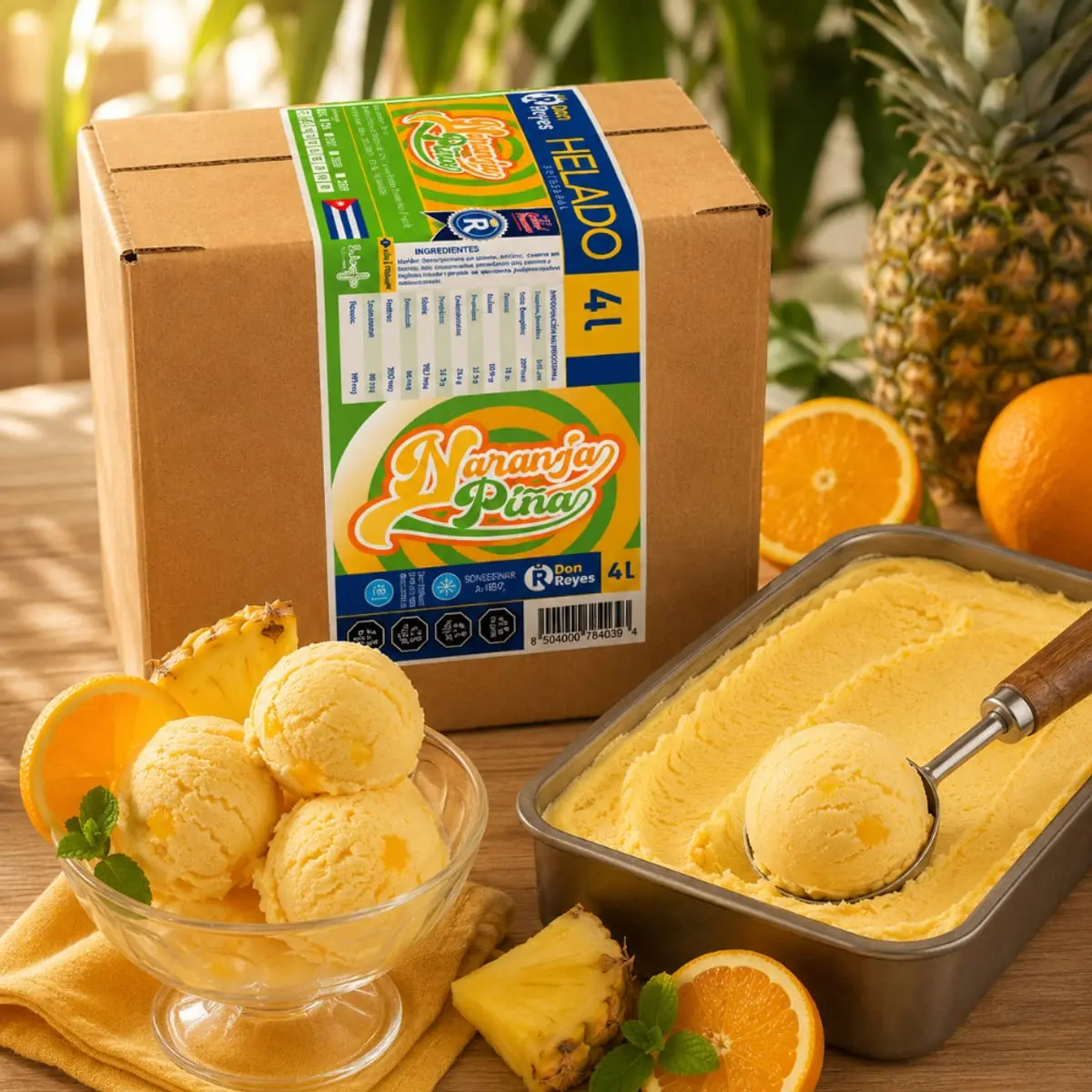 Helado artesanal sabor naranja-piña Don Reyes (4 L) - Thumbnail 5