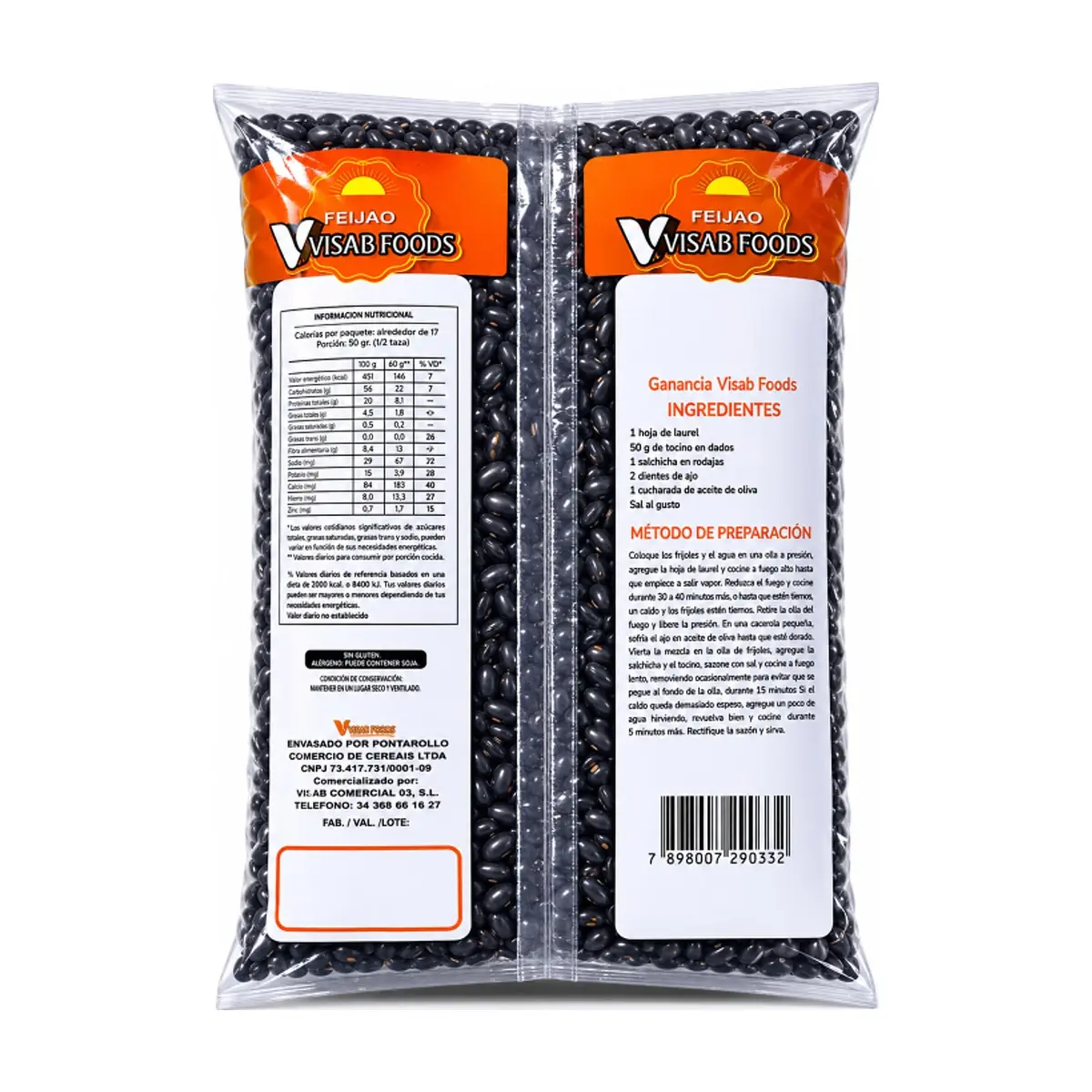 Frijoles negros Visab Foods (1 kg / 2.2 lb) - Thumbnail 2