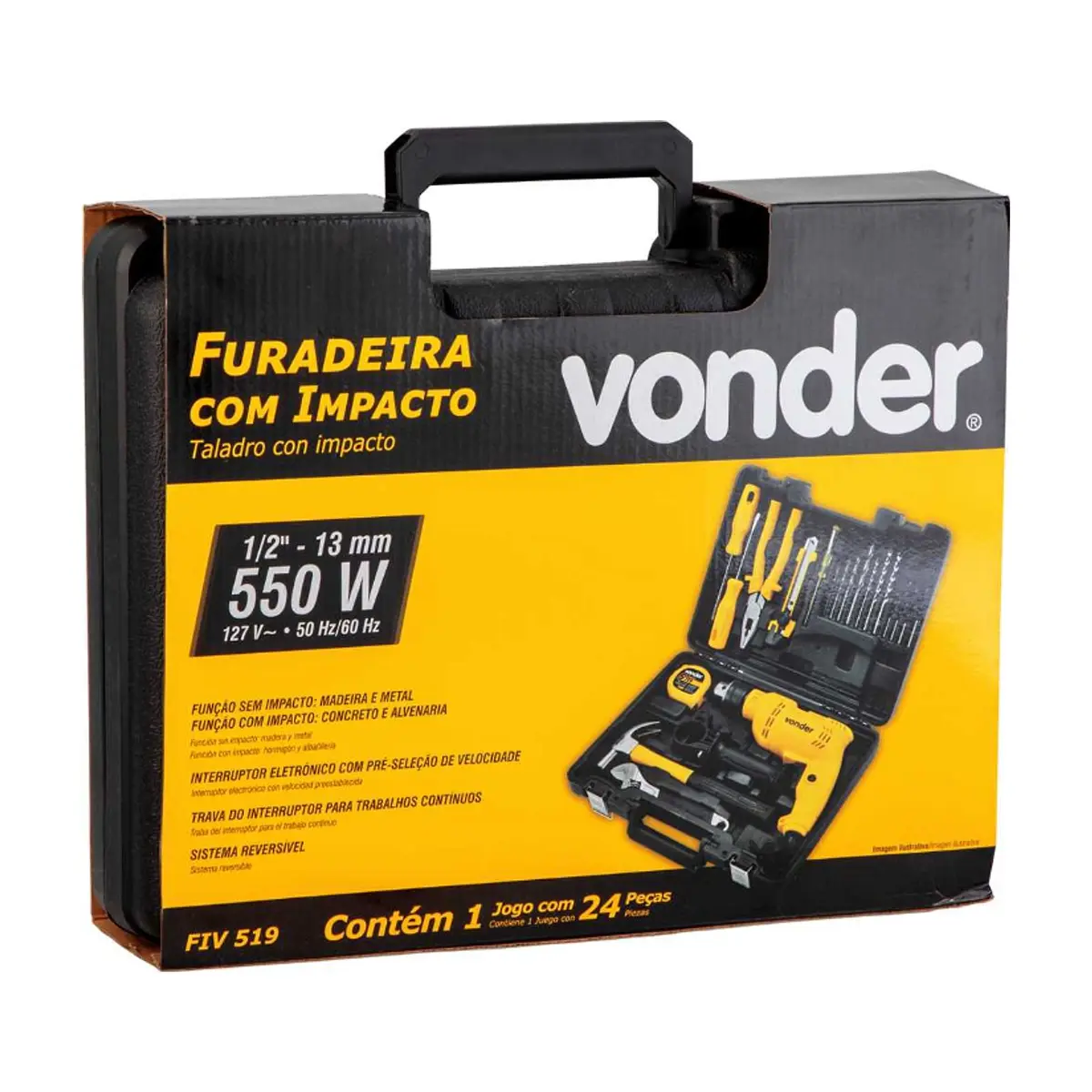 Taladro con impacto de 1/2'' FIV519 de 127 V Vonder - Thumbnail 3