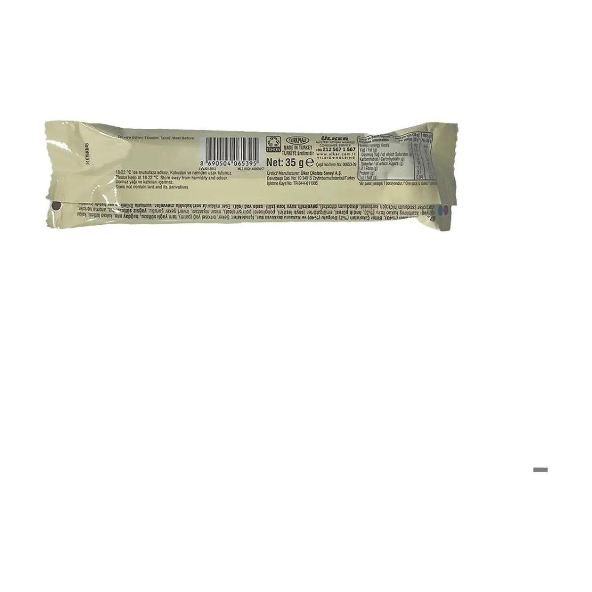 Barra de chocolate rellena de chocolate y cacao Ulker (35 g / 1.23 oz) - Thumbnail 2