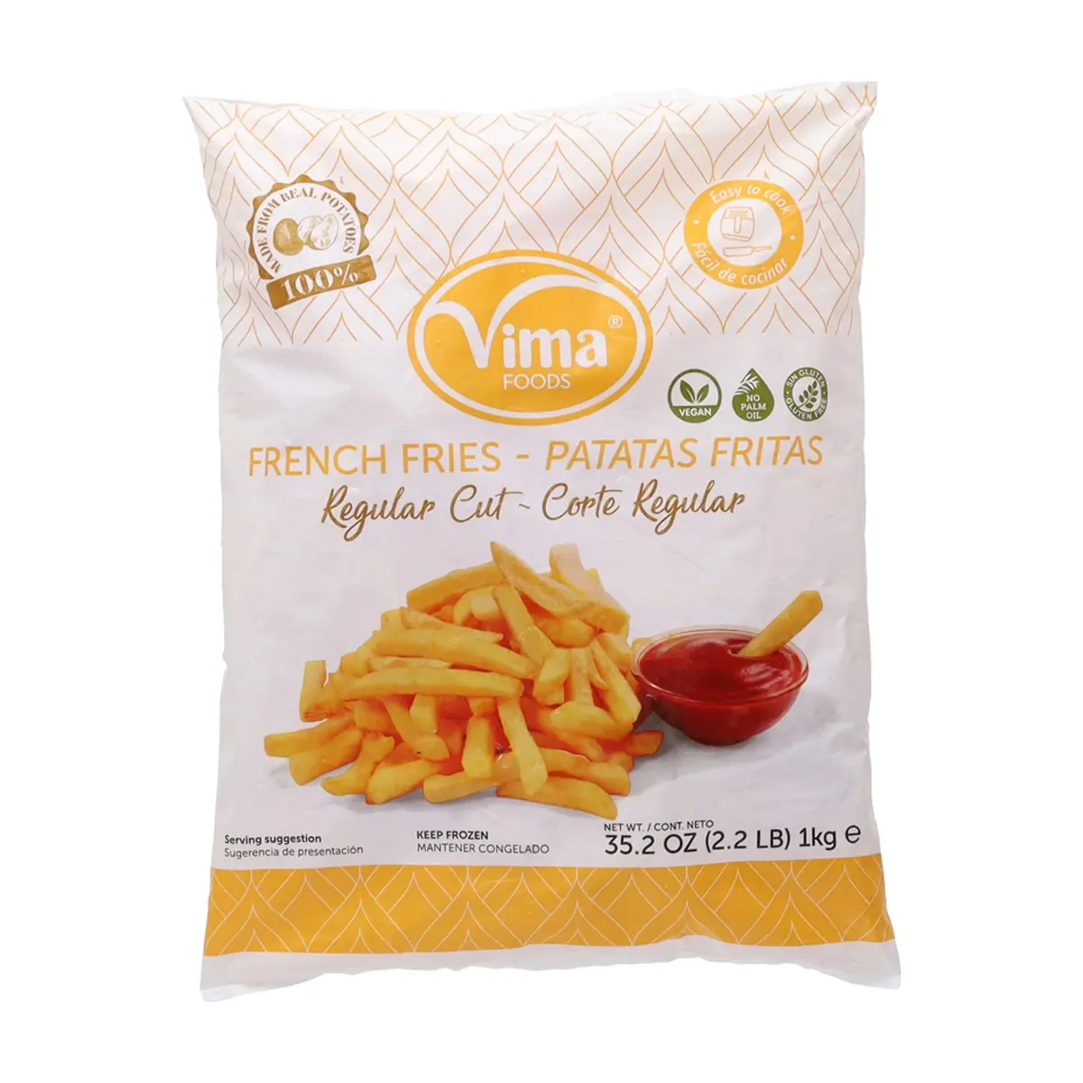 Patatas -papas- prefritas congeladas Vima Foods (1 kg / 2.2 lb)