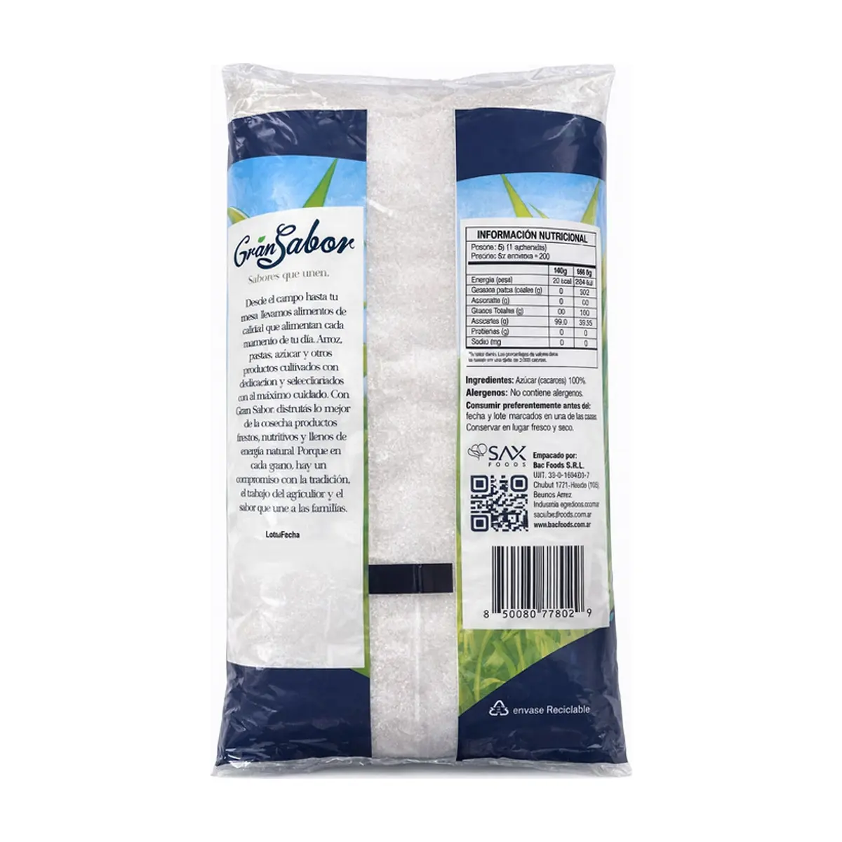 Azúcar blanca cristal Gran Sabor (1 kg / 2.2 lb) - Thumbnail 2