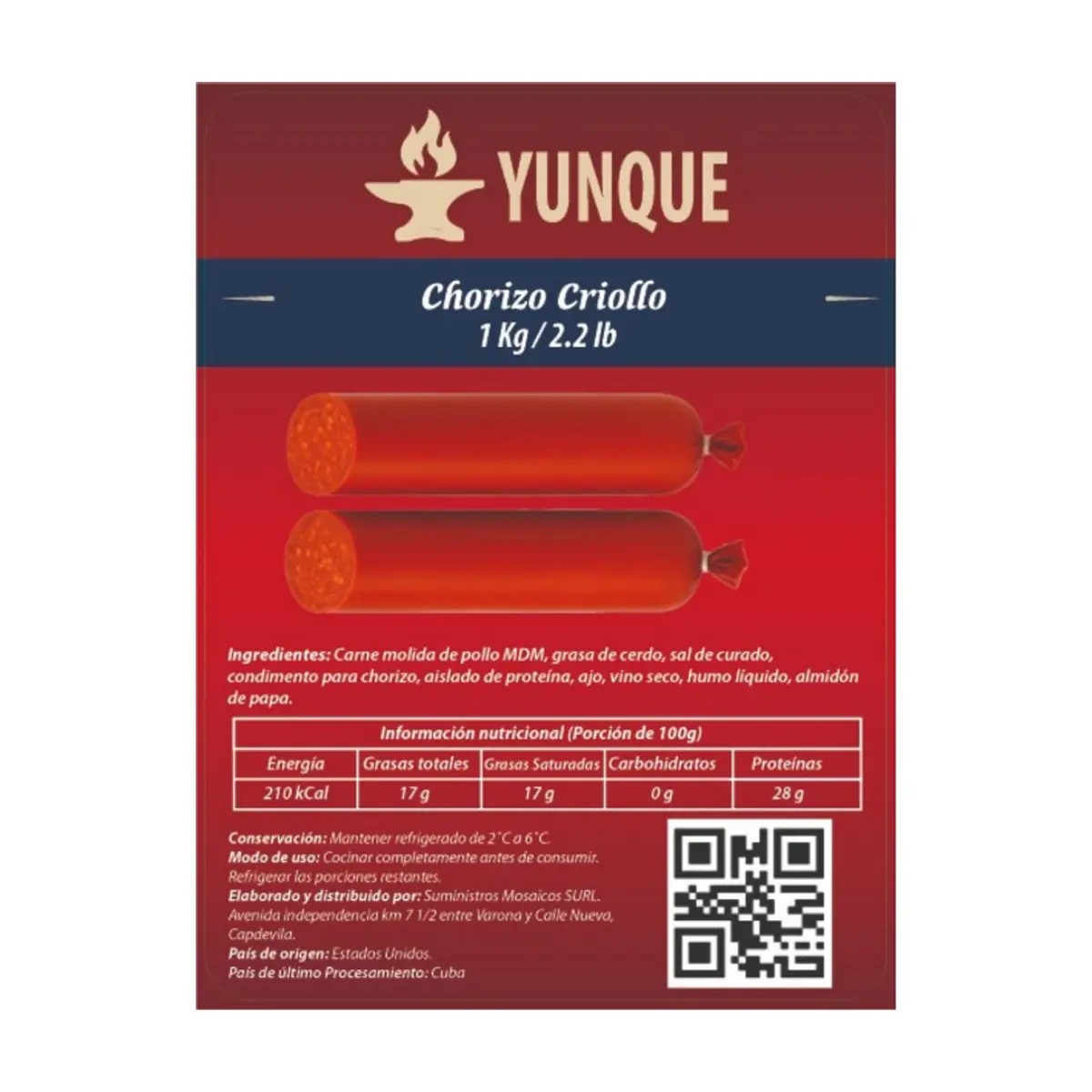 Chorizo criollo Yunque (1 kg / 2.2 lb) - Thumbnail 2