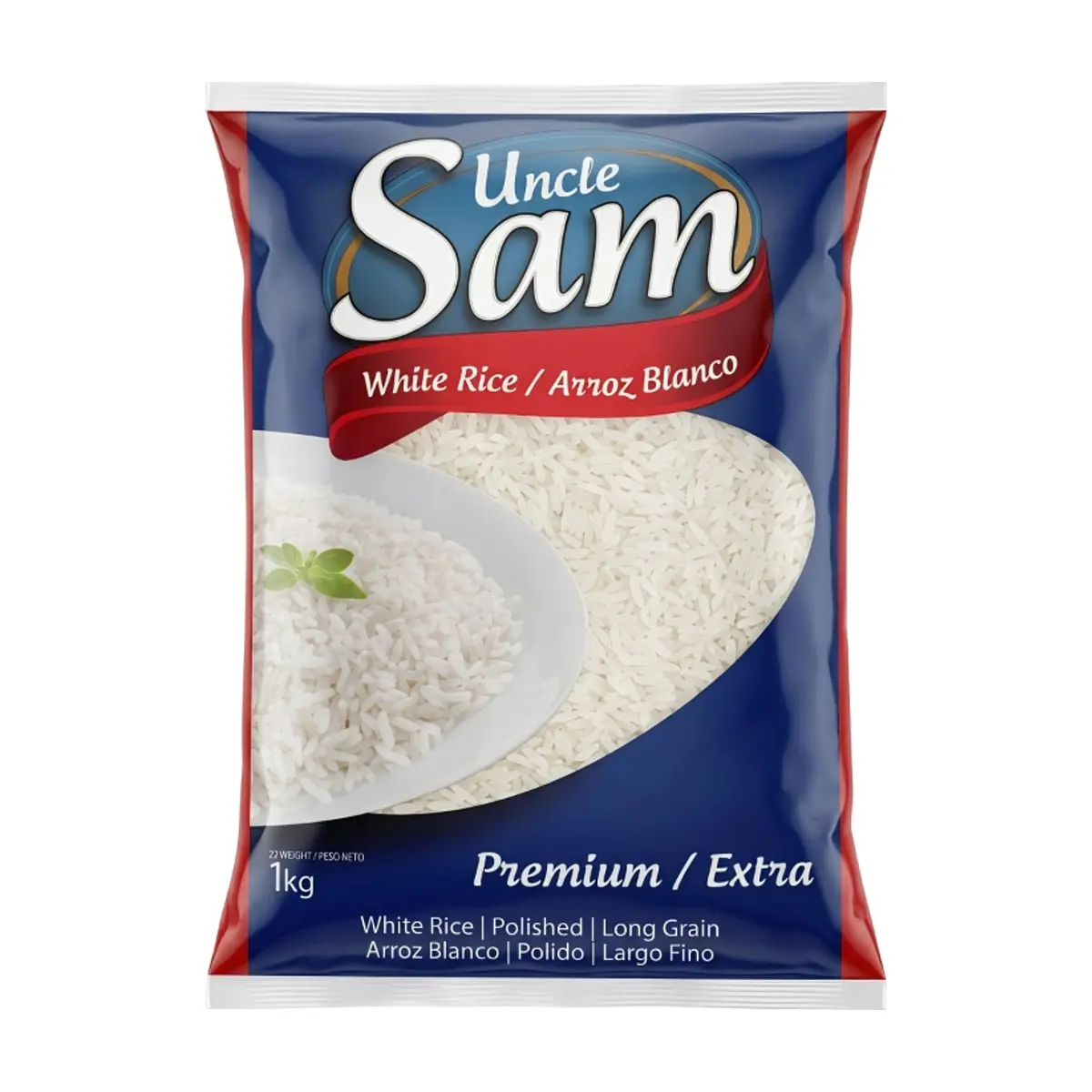 Arroz blanco grano largo Uncle Sam (1 kg / 2.2 lb)