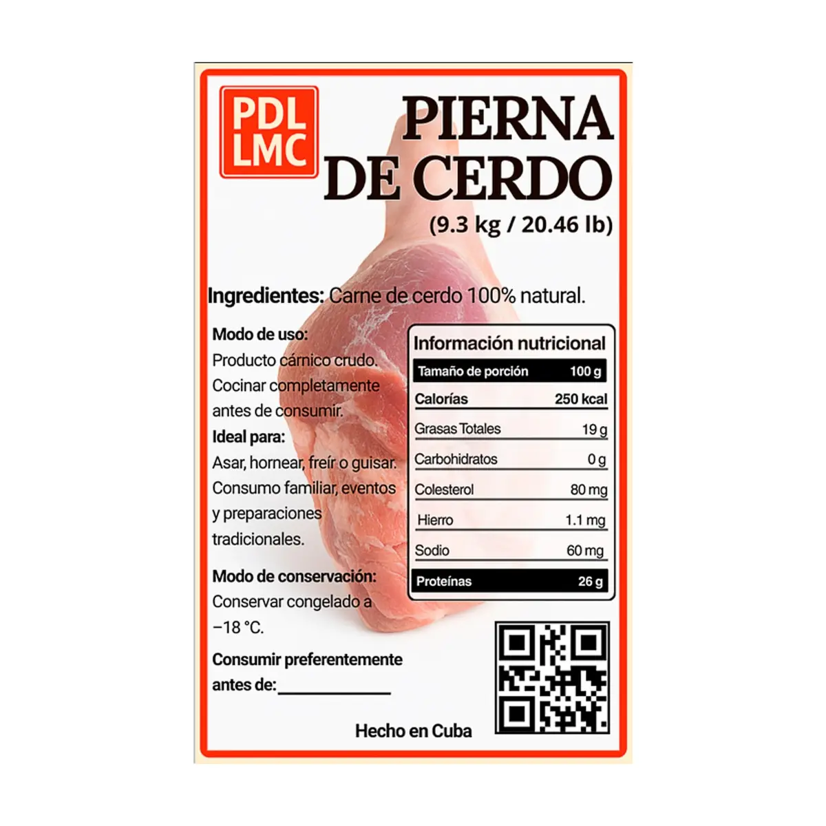 Pierna de cerdo PDL LMC (9.3 kg / 20.46 lb) - Miniatura 3