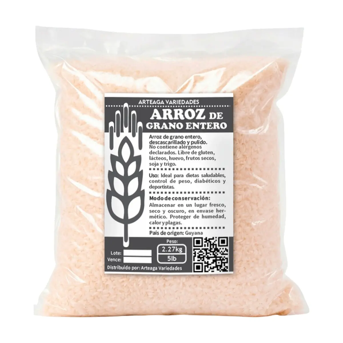 Arroz de grano entero Arteaga Variedades (2.27 kg / 5 lb)