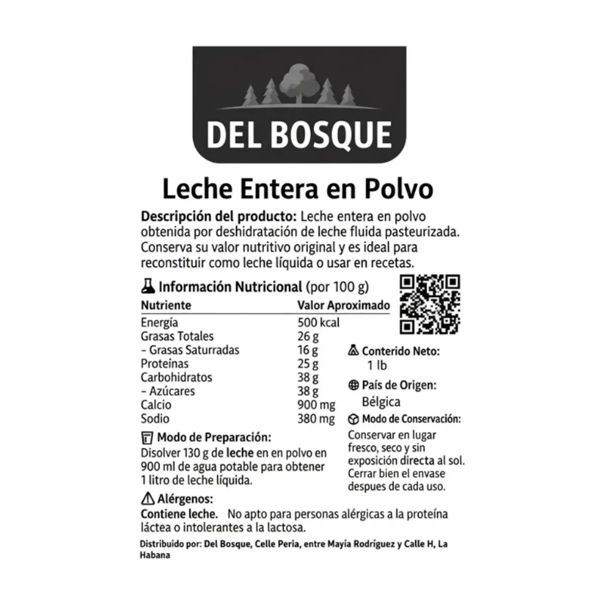 Leche en polvo entera Del Bosque (453 g / 1 lb) - Thumbnail 2