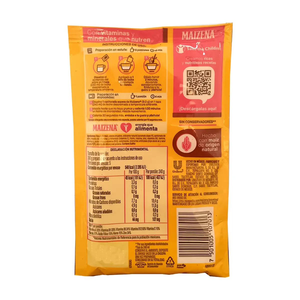 Atole sabor chocolate Maizena (45 g / 1.6 oz) - Thumbnail 9