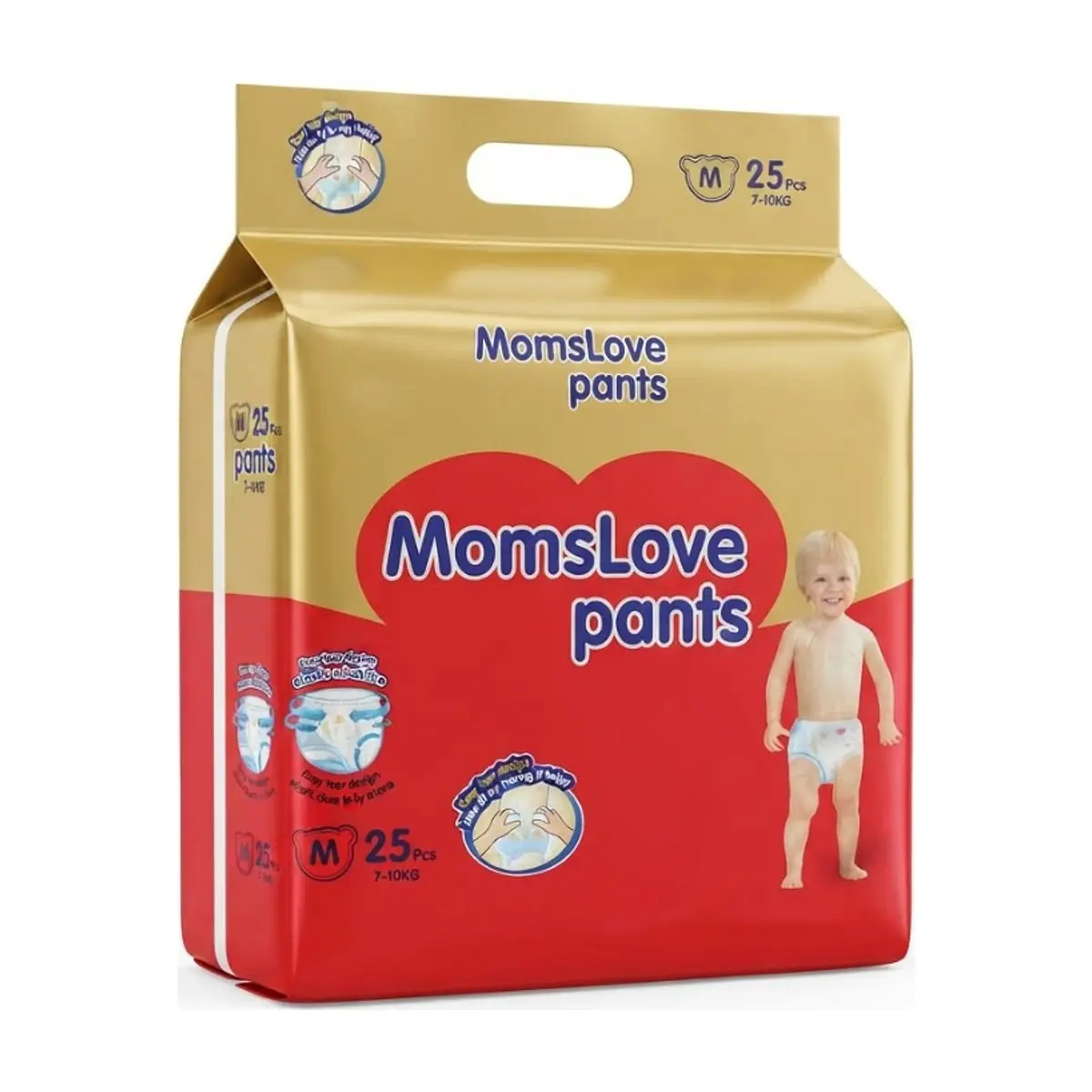 Paquete de pañales desechables talla M Momslove (25 U)