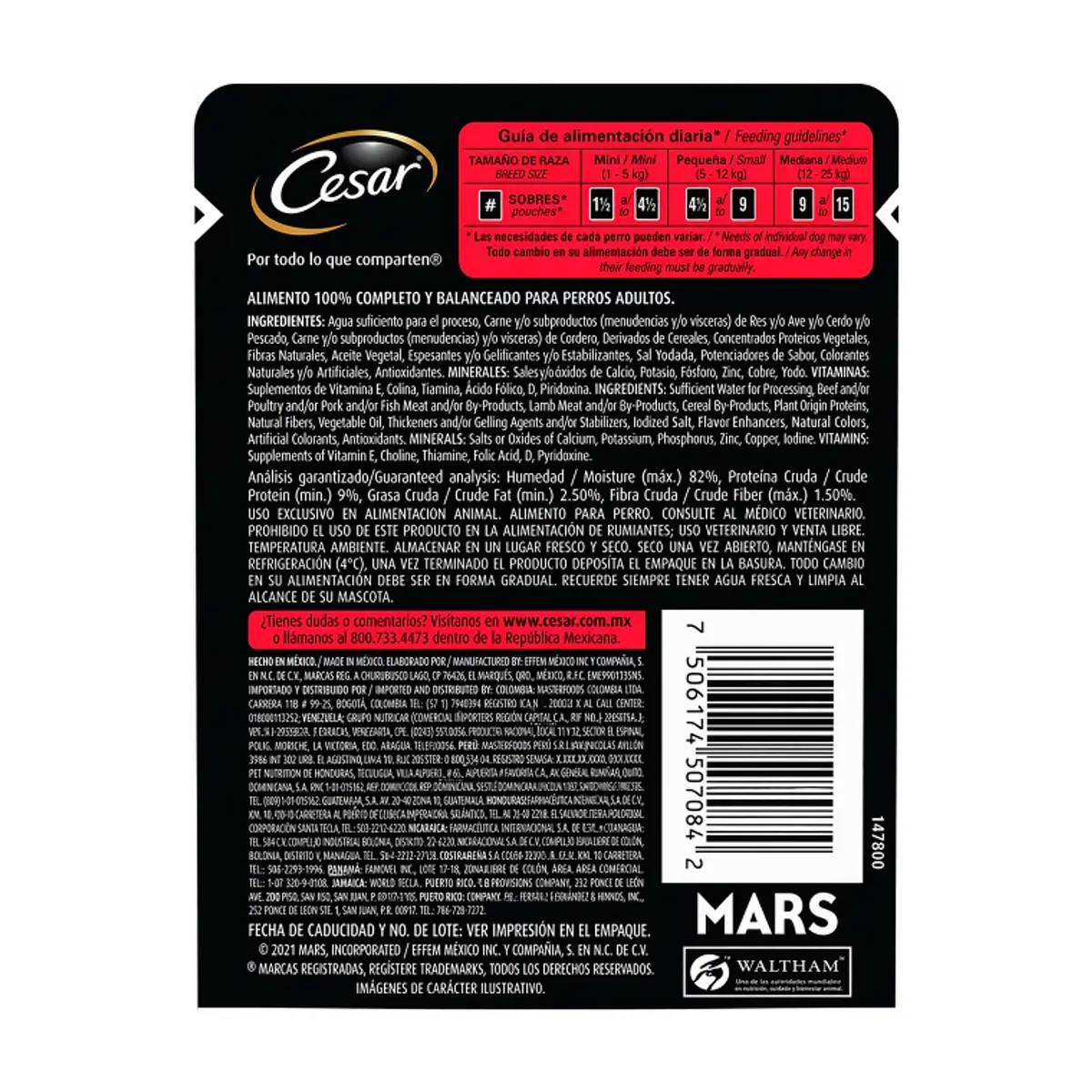 Alimento para perros estofado de res con vegetales Delicias Caseras Cesar (75 g / 2.65 oz) - Thumbnail 2