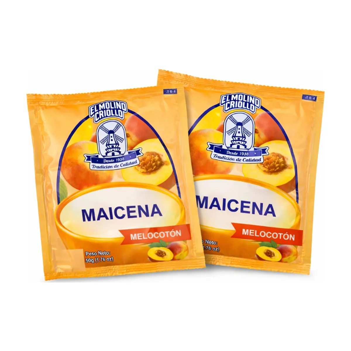 Maicena sabor melocotón El molino Criollo (2 x 50 g / 1.76 oz)