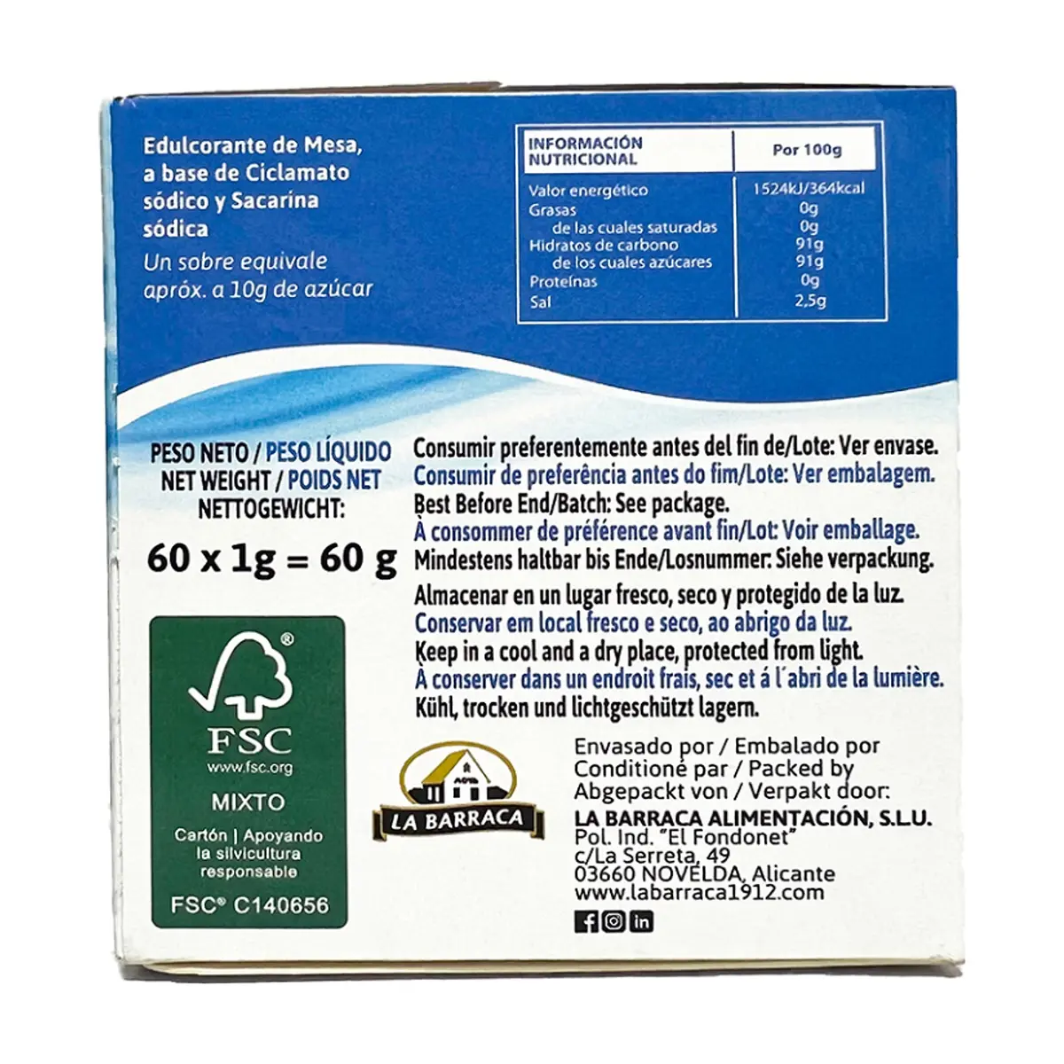 Edulcorante de mesa La Barraca (60 g / 2.12 oz) - Thumbnail 2