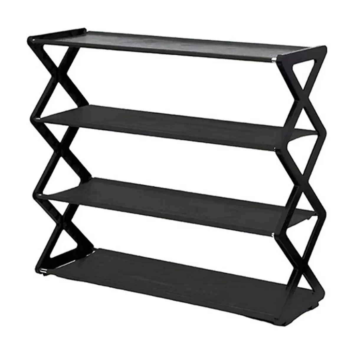 Zapatera de 4 niveles multifuncional para organizar calzado X-Shaped