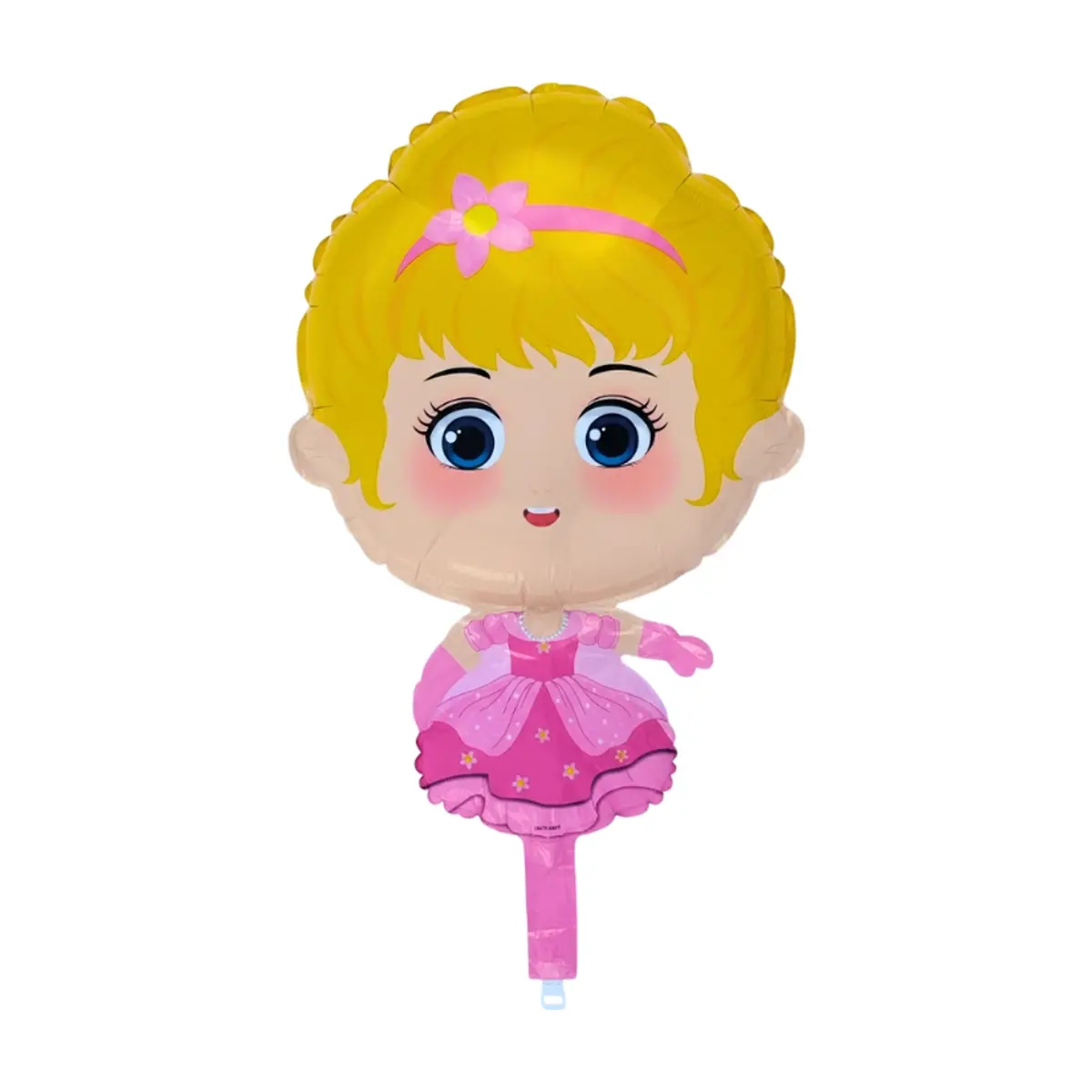 Globo metálico con forma de princesa rubia con vestido rosado para fiestas y cumpleaños DBCY - Thumbnail 3