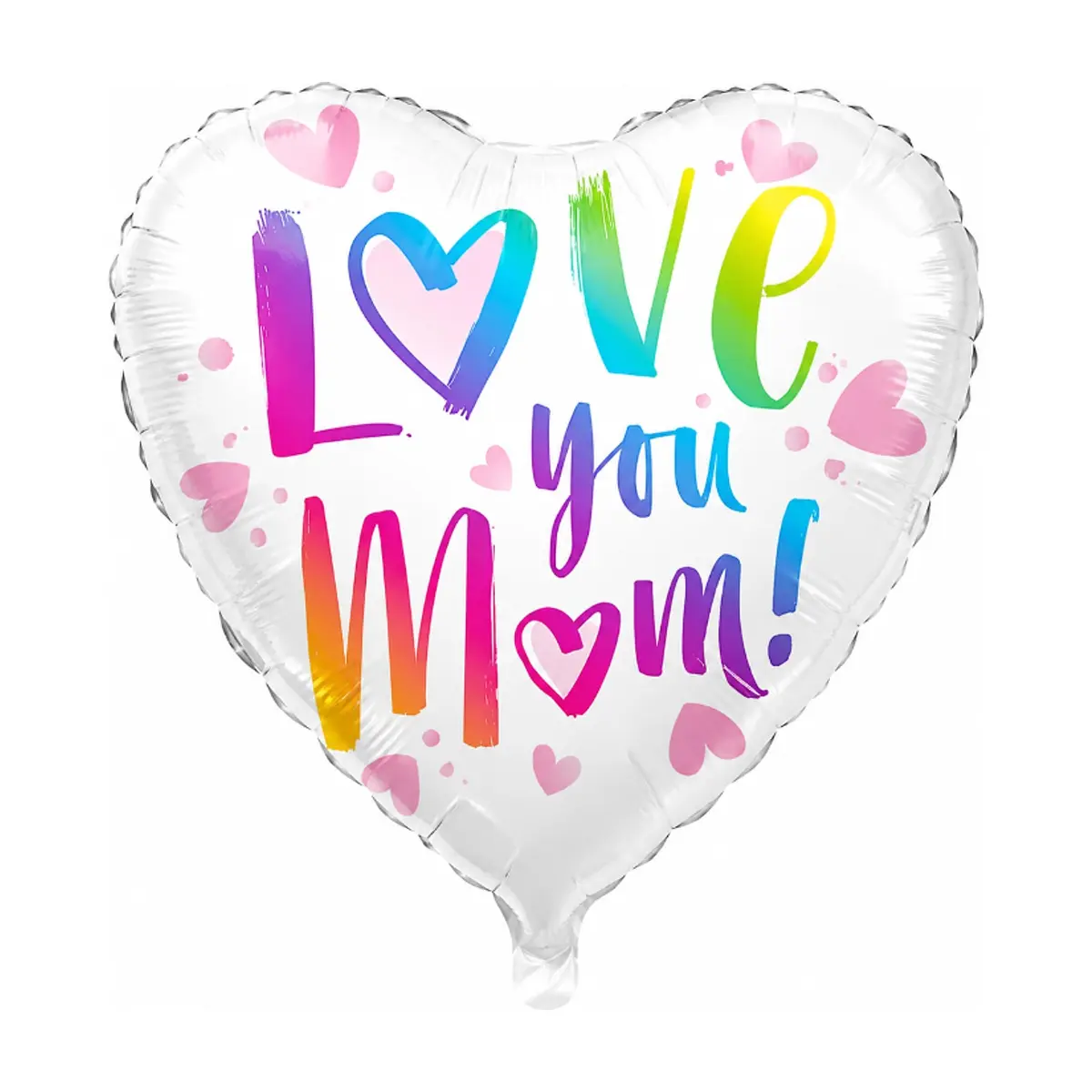Globo en forma de corazón con cartel de Love you mom Balloon (17 pulgadas)