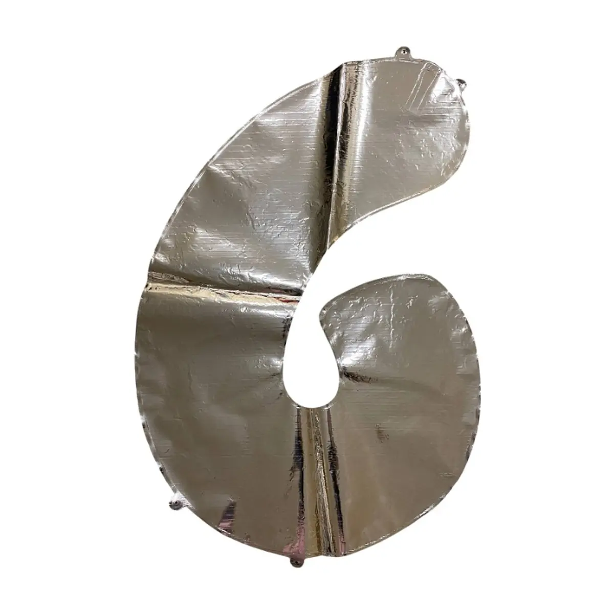 Globo plateado número 6 Balloon (32 pulgadas) - Thumbnail 2