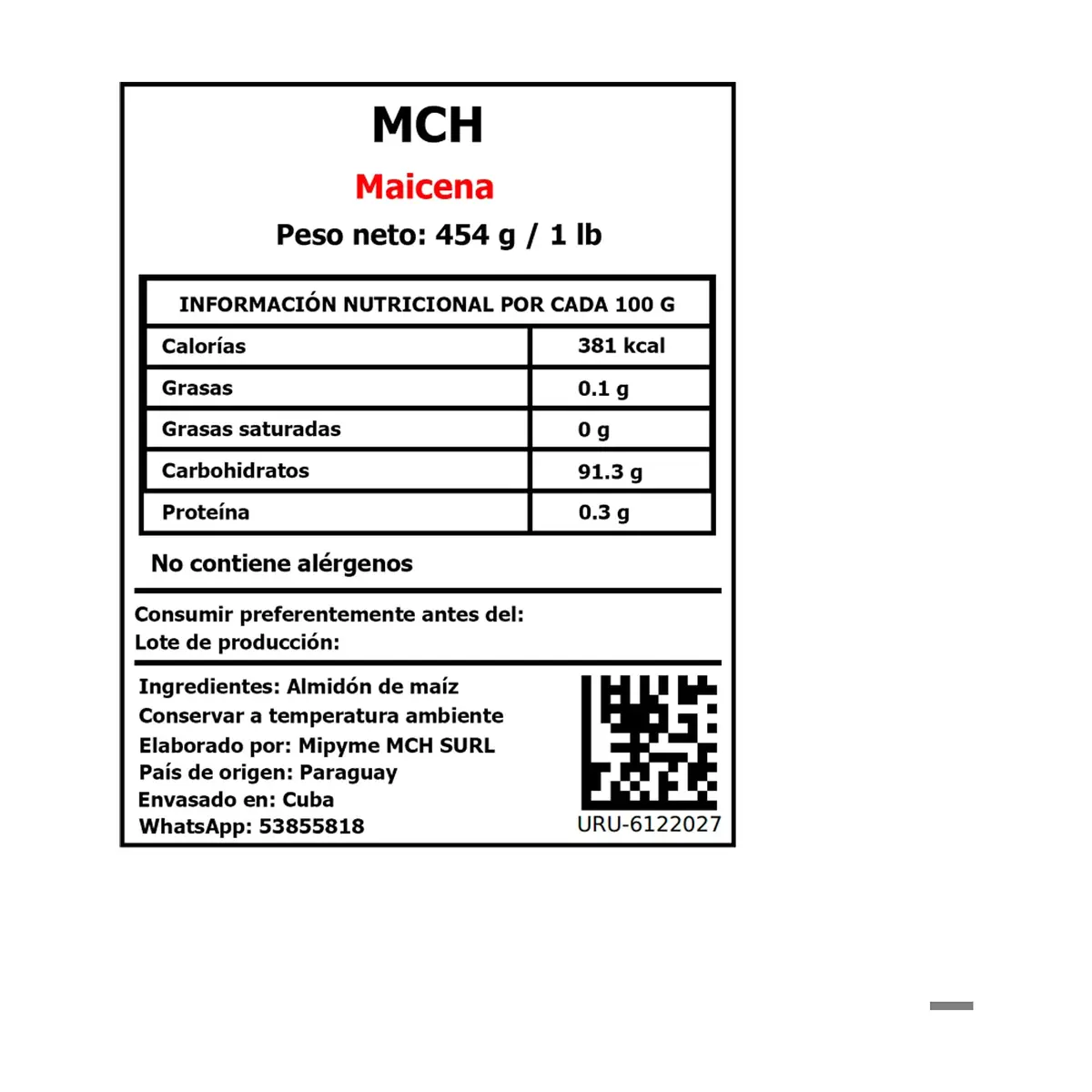 Maicena MCH (454 g / 1 lb) - Thumbnail 3