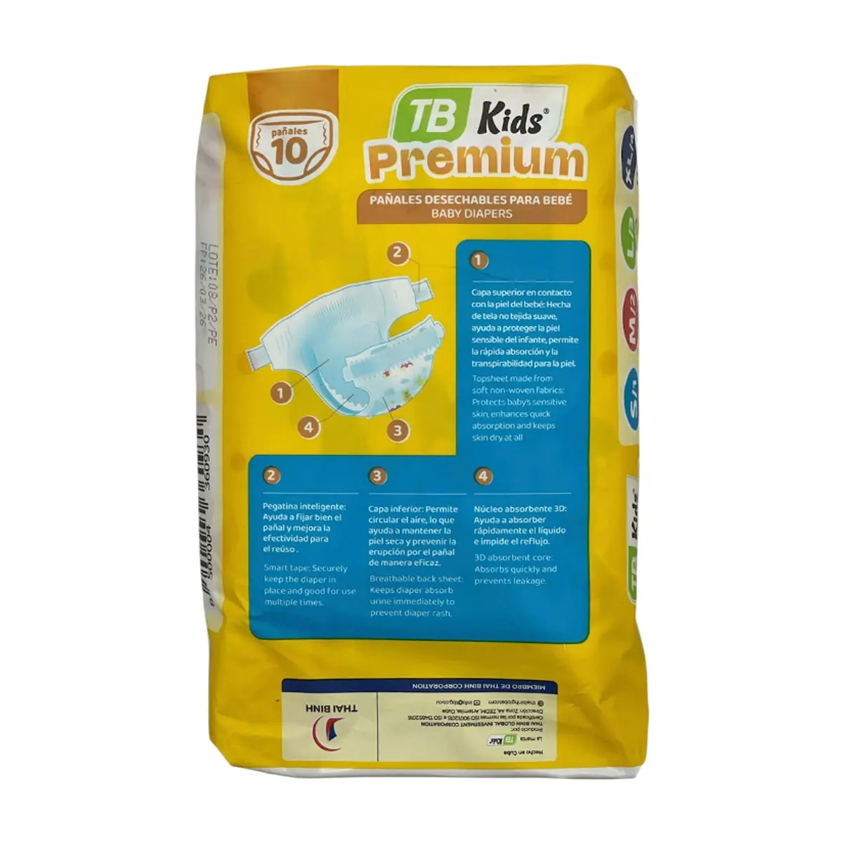 Pañales para bebe TB Kids talla XL/4 (10 U) - Thumbnail 3