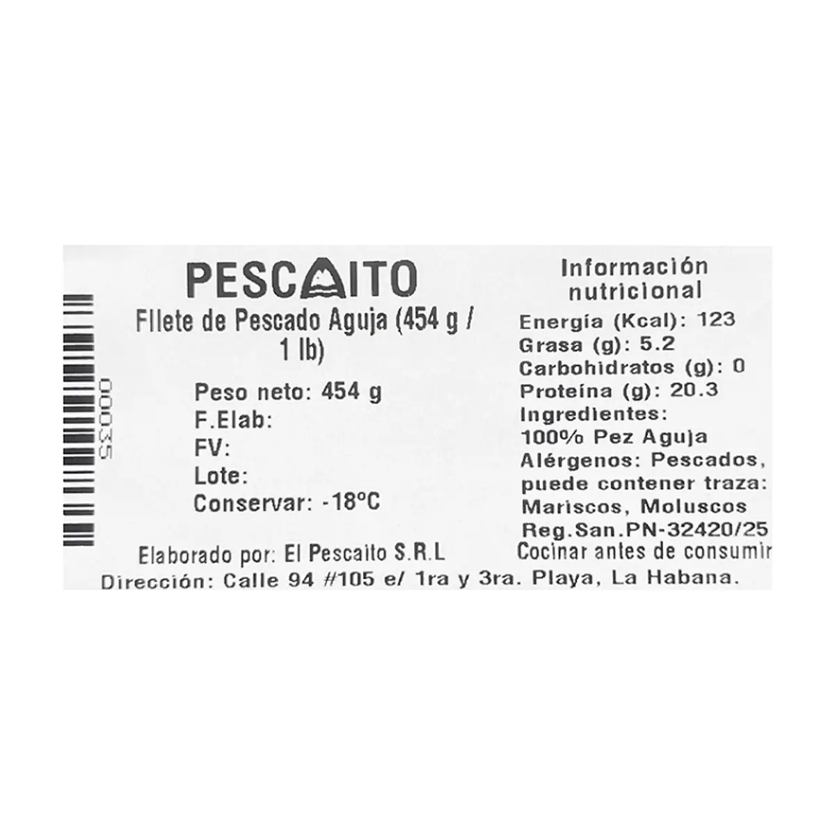 Filete de pescado aguja Pescaito (454 g / 1 lb) - Thumbnail 4
