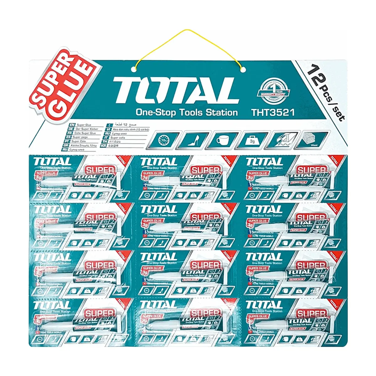 Super pegamento THT3521 Total Tools (12 U)