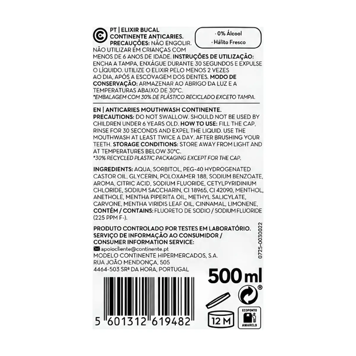 Enjuague bucal anticaries con fluoruro de sodio 225 ppm (500 ml / 16.91 floz) - Thumbnail 3
