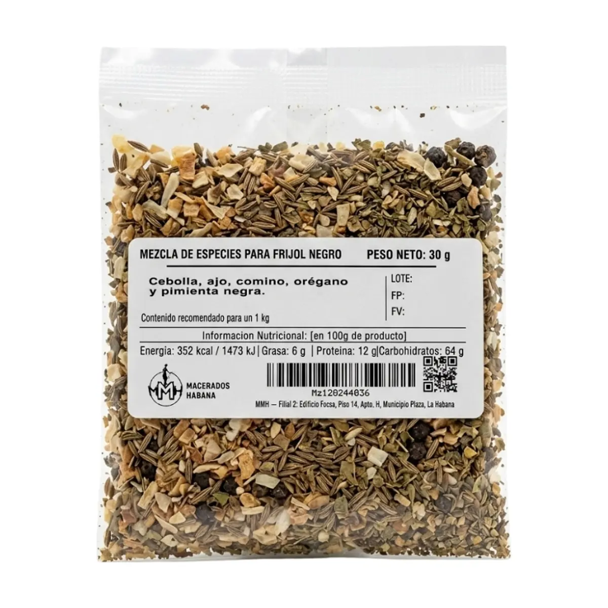 Mezcla de especias para frijol negro Macerados Habana (30 g / 1.06 oz)