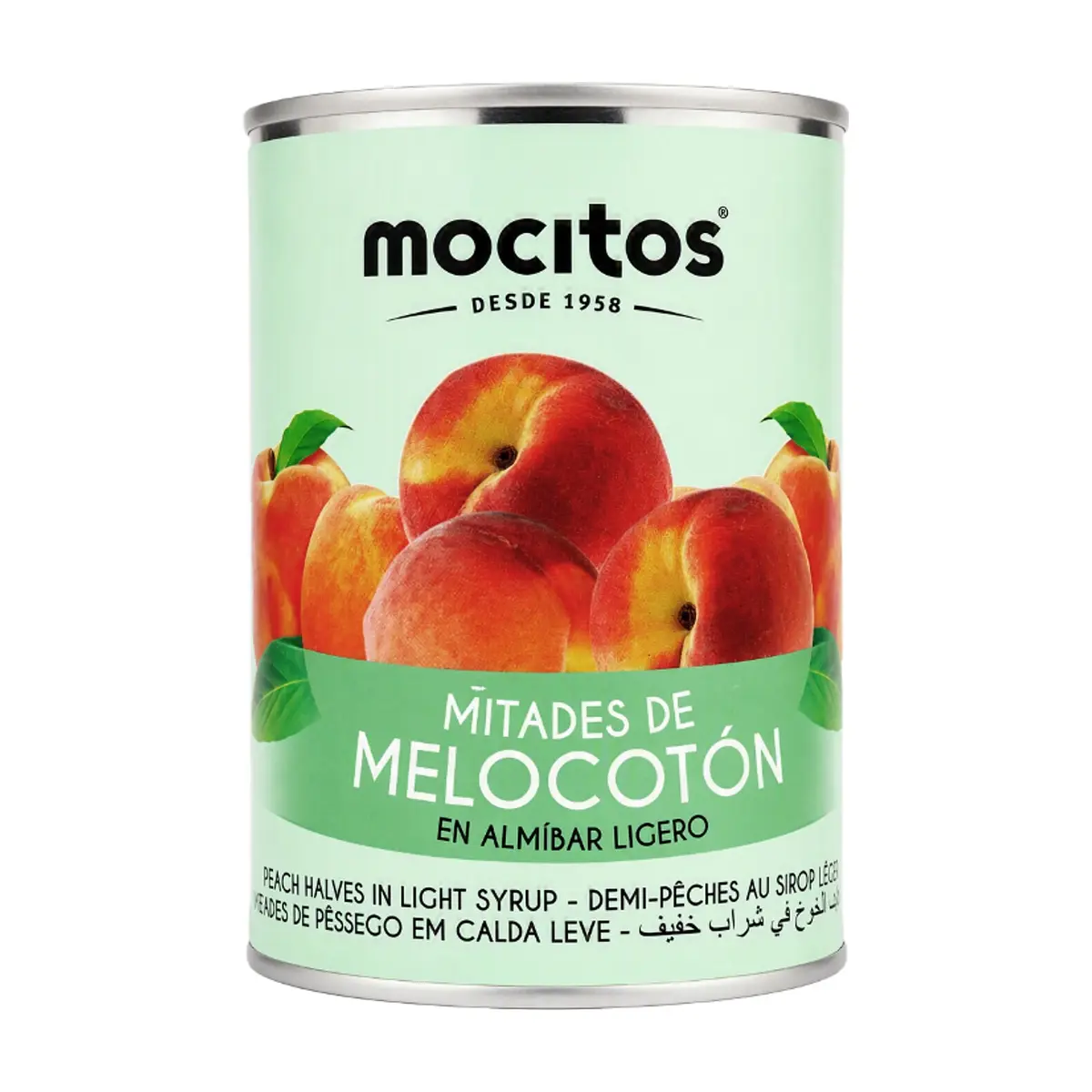 Mitades de melocotón en almíbar ligero Mocitos (420 g / 14.81 oz)