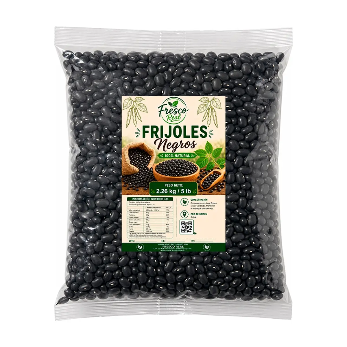 Frijoles negros Fresco Real (2.26 kg / 5 lb)
