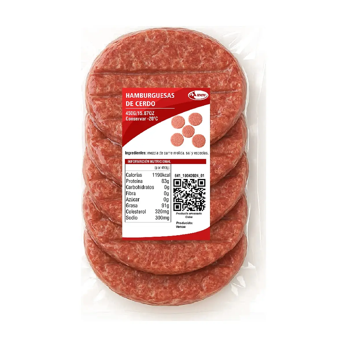 Hamburguesas de cerdo Jimm (450 g / 15.87 oz) - Imagen 1