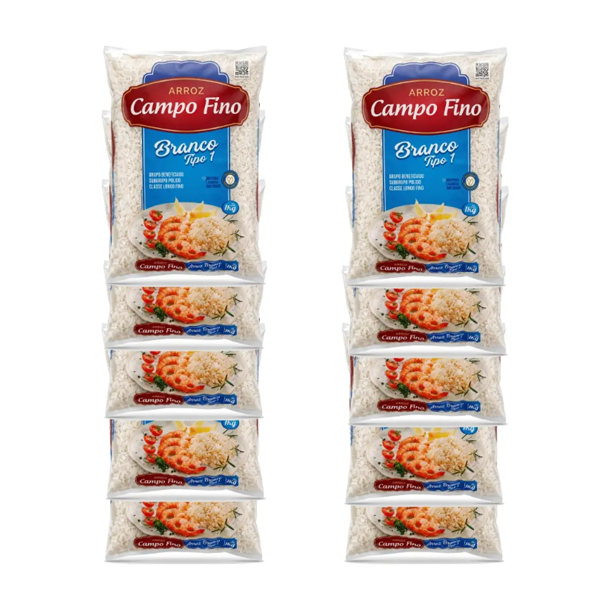 Arroz blanco Campo Fino (10 x 1 kg / 2.2 lb)