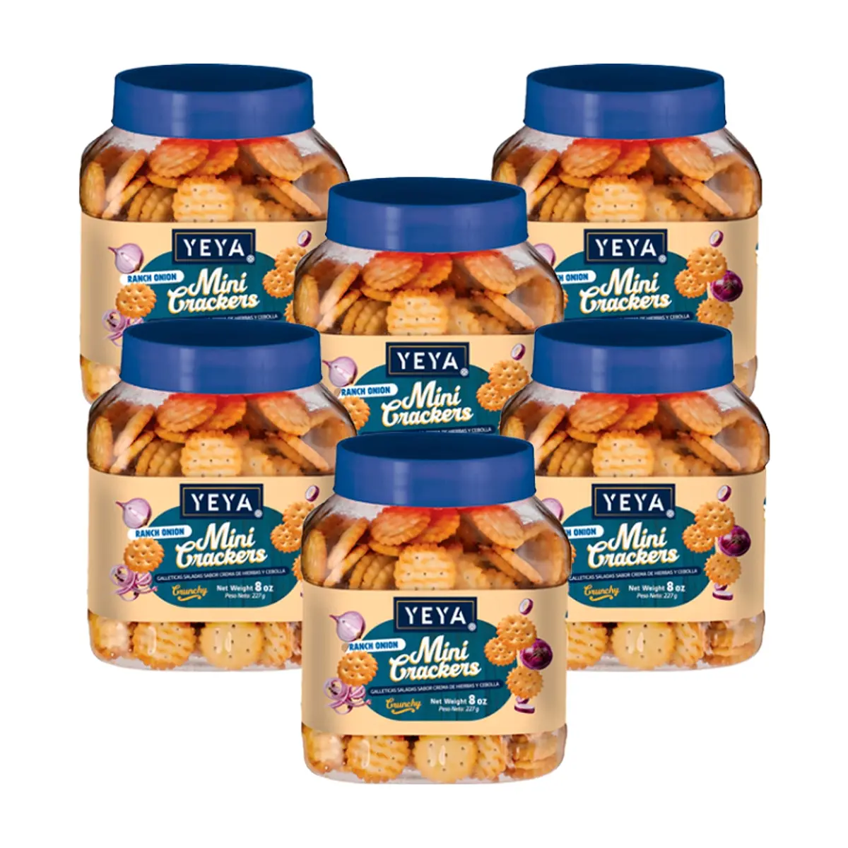Galleticas saladas sabor crema de hierbas y cebolla YEYA (6 x  227 g )